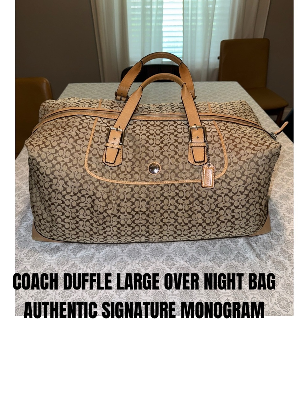 COACH DUFFLE LARGE OVER NIGHT BAG AUTHENTIC SIGNATURE MONOGRAM